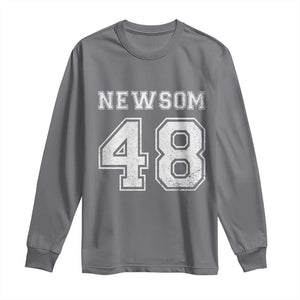 Newsom 48 Long Sleeve Shirt Gavin Newsom 2028 Presidential Election Campaign TS11 Charcoal Print Your Wear