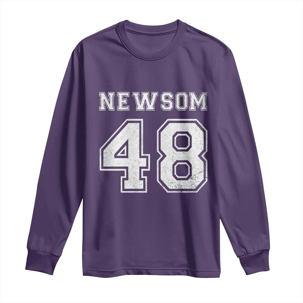 Newsom 48 Long Sleeve Shirt Gavin Newsom 2028 Presidential Election Campaign TS11 Purple Print Your Wear