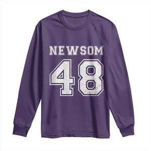 Newsom 48 Long Sleeve Shirt Gavin Newsom 2028 Presidential Election Campaign TS11 Purple Print Your Wear