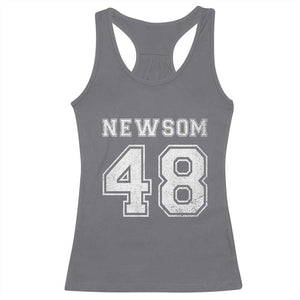 Newsom 48 Racerback Tank Top Gavin Newsom 2028 Presidential Election Campaign TS11 Charcoal Print Your Wear