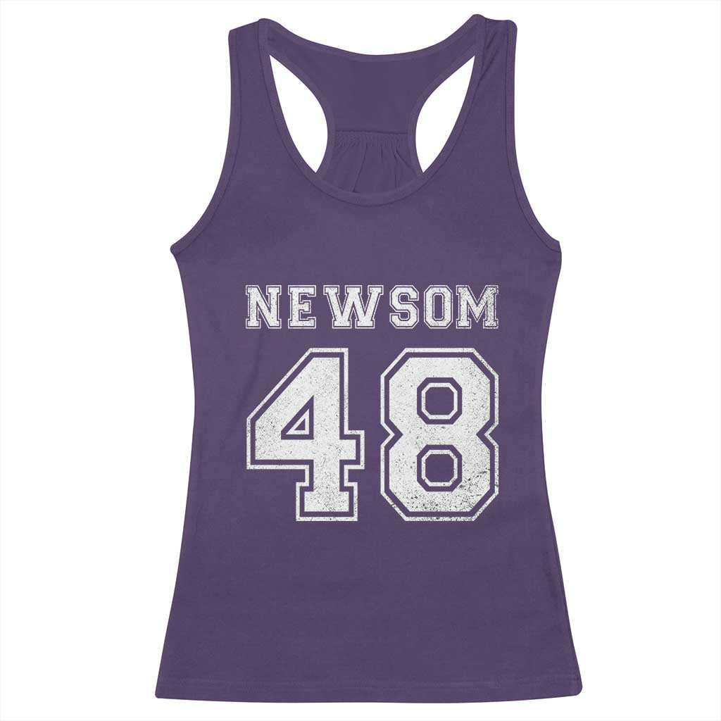 Newsom 48 Racerback Tank Top Gavin Newsom 2028 Presidential Election Campaign TS11 Purple Print Your Wear