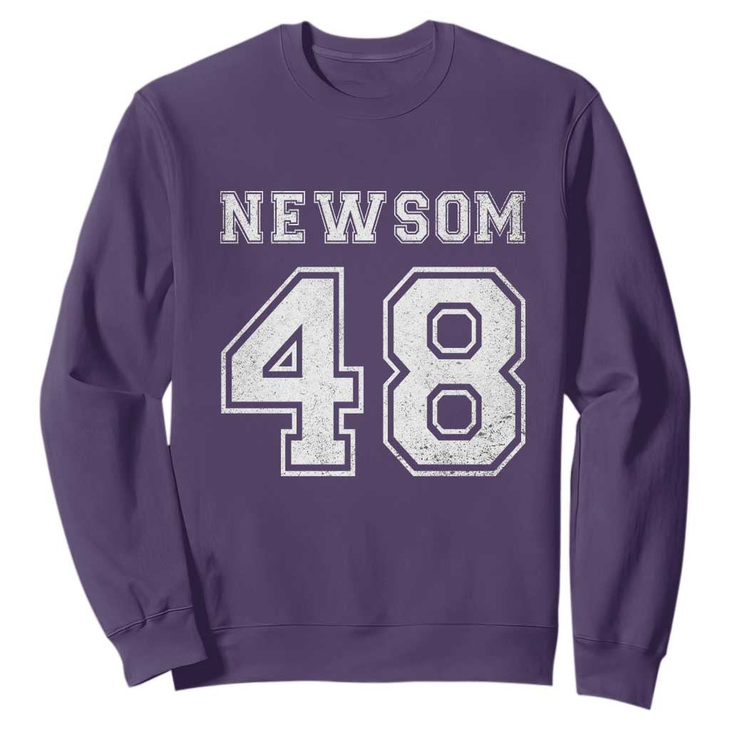 Newsom 48 Sweatshirt Gavin Newsom 2028 Presidential Election Campaign TS11 Purple Print Your Wear