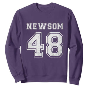 Newsom 48 Sweatshirt Gavin Newsom 2028 Presidential Election Campaign TS11 Purple Print Your Wear