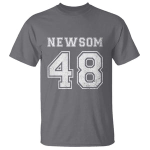 Newsom 48 T Shirt Gavin Newsom 2028 Presidential Election Campaign TS11 Charcoal Print Your Wear