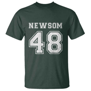 Newsom 48 T Shirt Gavin Newsom 2028 Presidential Election Campaign TS11 Dark Forest Green Print Your Wear