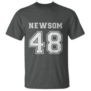 Newsom 48 T Shirt Gavin Newsom 2028 Presidential Election Campaign TS11 Dark Heather Print Your Wear