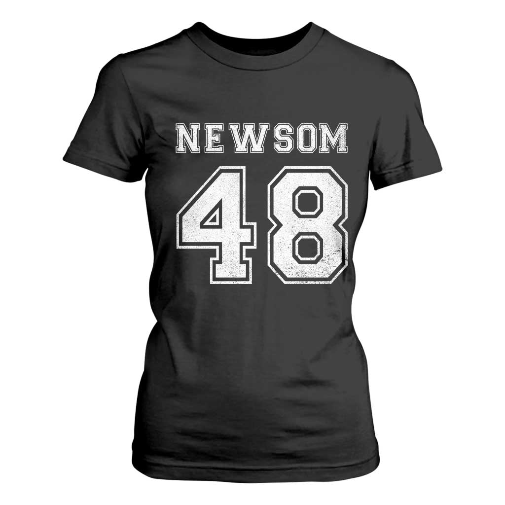 Newsom 48 T Shirt For Women Gavin Newsom 2028 Presidential Election Campaign TS11 Black Print Your Wear