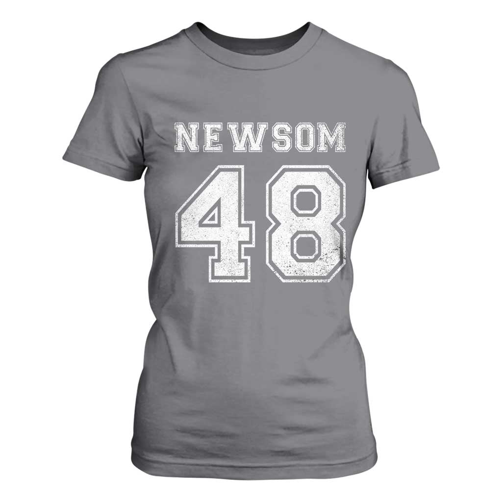 Newsom 48 T Shirt For Women Gavin Newsom 2028 Presidential Election Campaign TS11 Charcoal Print Your Wear
