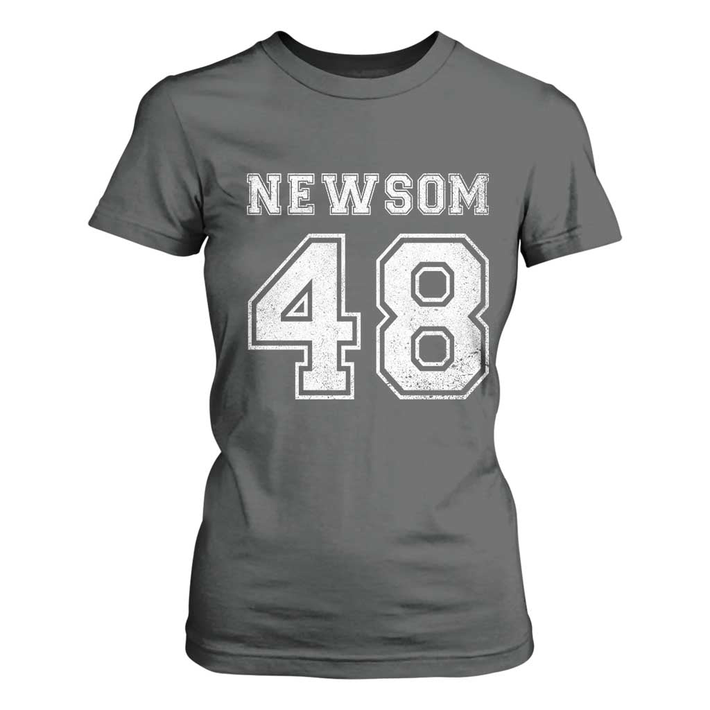 Newsom 48 T Shirt For Women Gavin Newsom 2028 Presidential Election Campaign TS11 Dark Heather Print Your Wear