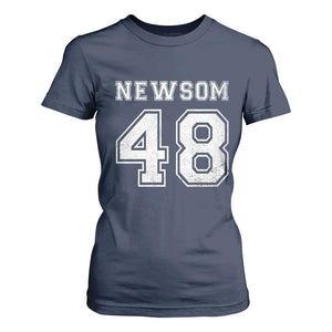 Newsom 48 T Shirt For Women Gavin Newsom 2028 Presidential Election Campaign TS11 Navy Print Your Wear