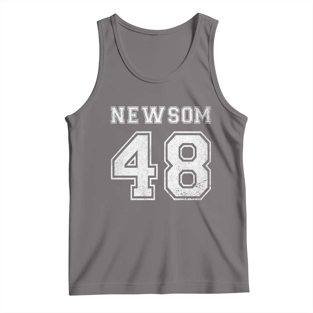 Newsom 48 Tank Top Gavin Newsom 2028 Presidential Election Campaign TS11 Deep Heather Print Your Wear