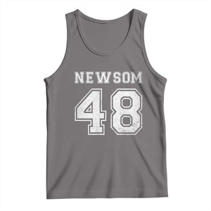Newsom 48 Tank Top Gavin Newsom 2028 Presidential Election Campaign TS11 Deep Heather Print Your Wear