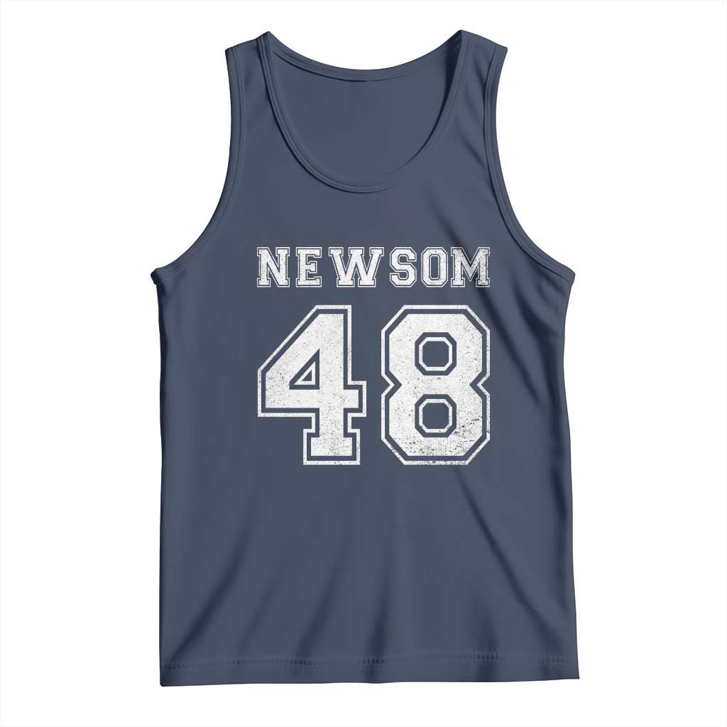 Newsom 48 Tank Top Gavin Newsom 2028 Presidential Election Campaign TS11 Navy Print Your Wear