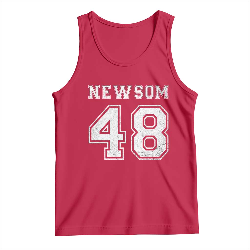 Newsom 48 Tank Top Gavin Newsom 2028 Presidential Election Campaign TS11 Red Print Your Wear