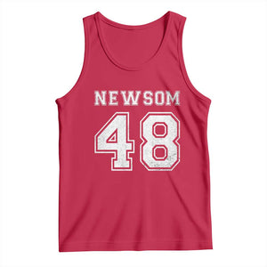 Newsom 48 Tank Top Gavin Newsom 2028 Presidential Election Campaign TS11 Red Print Your Wear