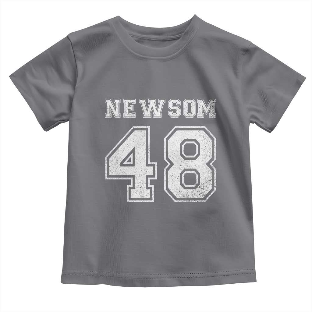 Newsom 48 Toddler T Shirt Gavin Newsom 2028 Presidential Election Campaign TS11 Charcoal Print Your Wear