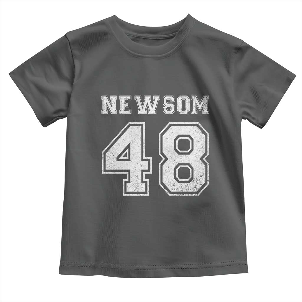 Newsom 48 Toddler T Shirt Gavin Newsom 2028 Presidential Election Campaign TS11 Dark Heather Print Your Wear