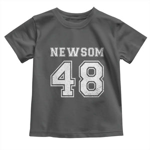Newsom 48 Toddler T Shirt Gavin Newsom 2028 Presidential Election Campaign TS11 Dark Heather Print Your Wear