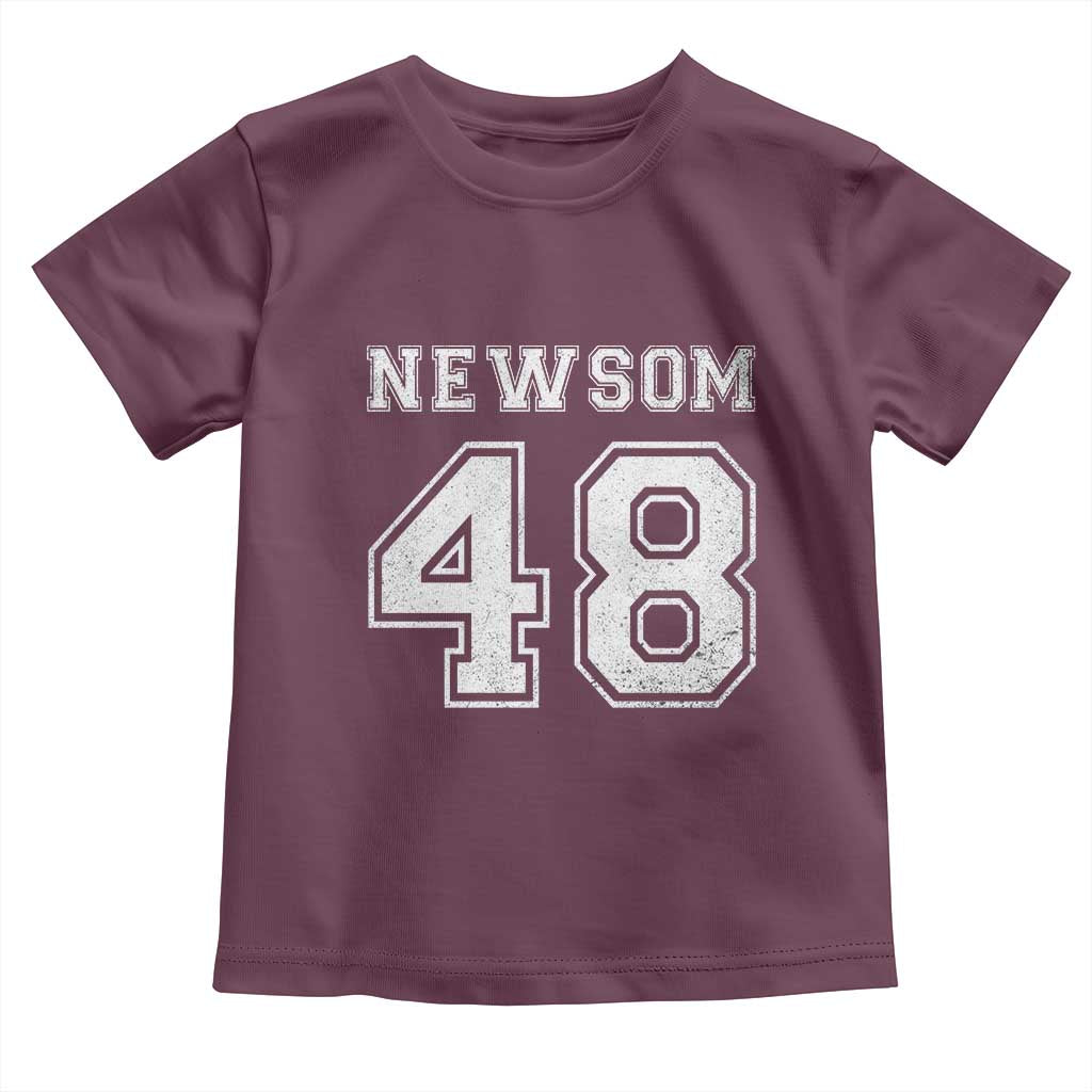 Newsom 48 Toddler T Shirt Gavin Newsom 2028 Presidential Election Campaign TS11 Maroon Print Your Wear