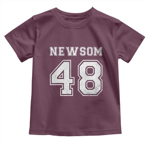 Newsom 48 Toddler T Shirt Gavin Newsom 2028 Presidential Election Campaign TS11 Maroon Print Your Wear