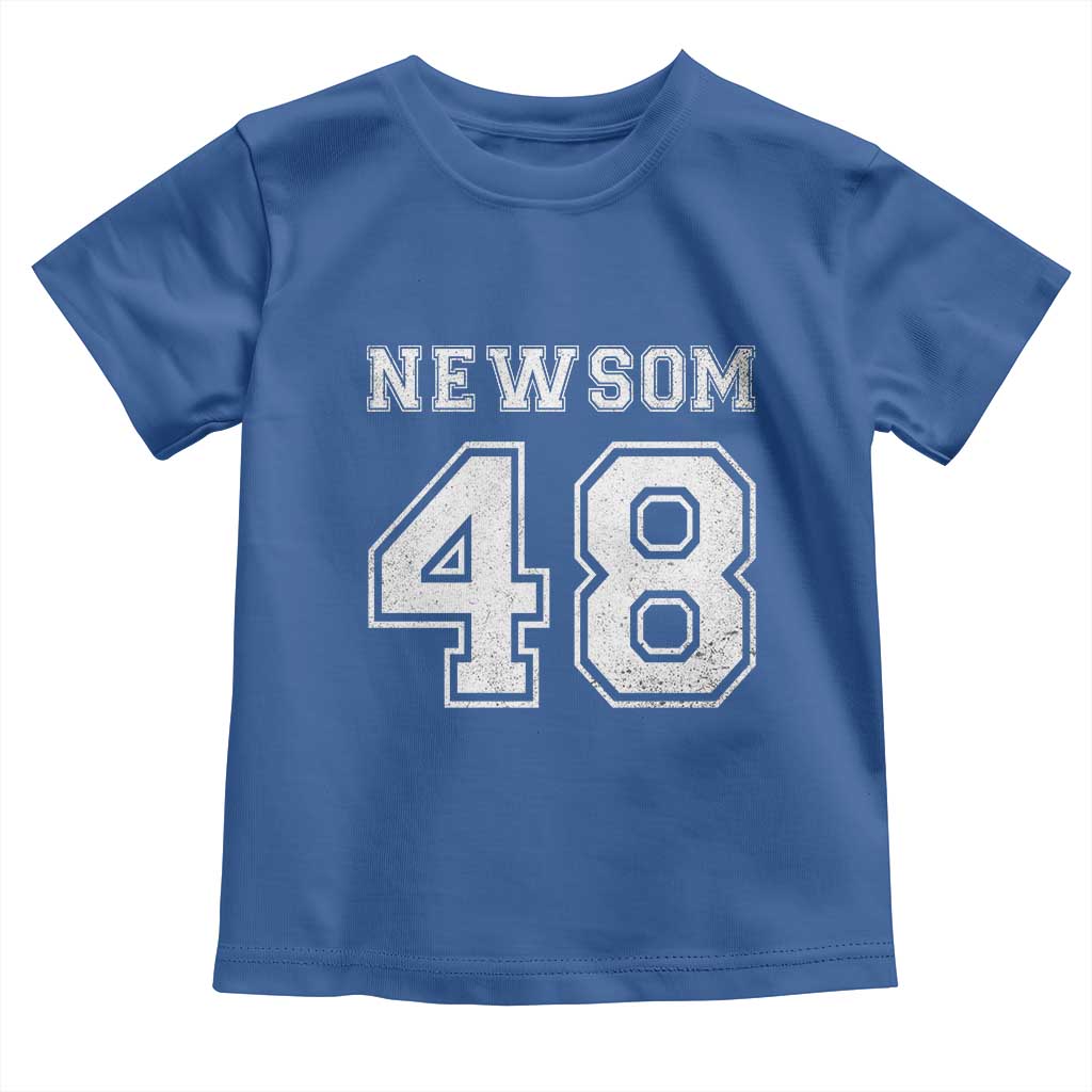 Newsom 48 Toddler T Shirt Gavin Newsom 2028 Presidential Election Campaign TS11 Royal Blue Print Your Wear