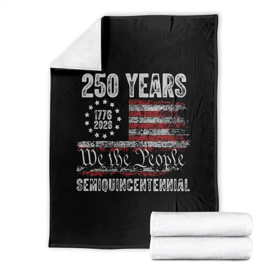 250 Years Semiquincentennial Throw Blanket 250th America Anniversary Independence Day USA Flag TS11 Black Print Your Wear