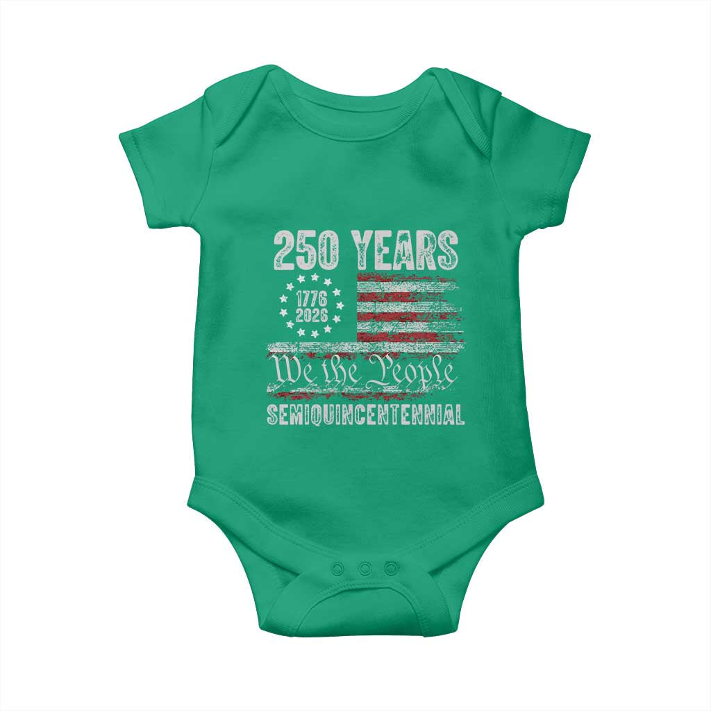 250 Years Semiquincentennial Baby Onesie 250th America Anniversary Independence Day USA Flag TS11 Irish Green Print Your Wear