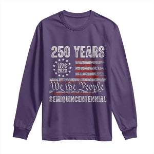 250 Years Semiquincentennial Long Sleeve Shirt 250th America Anniversary Independence Day USA Flag TS11 Purple Print Your Wear