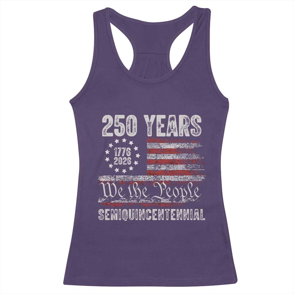 250 Years Semiquincentennial Racerback Tank Top 250th America Anniversary Independence Day USA Flag TS11 Purple Print Your Wear