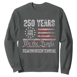 250 Years Semiquincentennial Sweatshirt 250th America Anniversary Independence Day USA Flag TS11 Dark Heather Print Your Wear