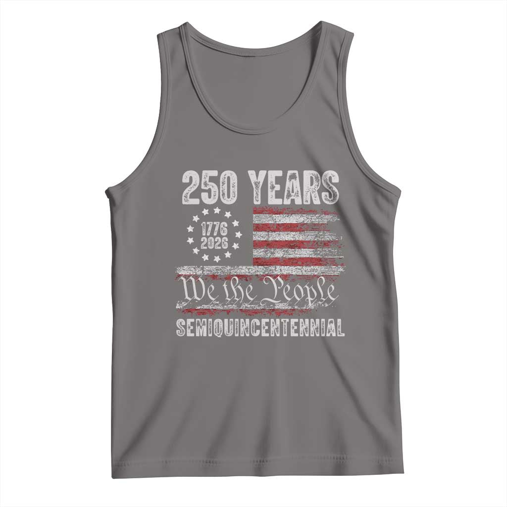 250 Years Semiquincentennial Tank Top 250th America Anniversary Independence Day USA Flag TS11 Deep Heather Print Your Wear