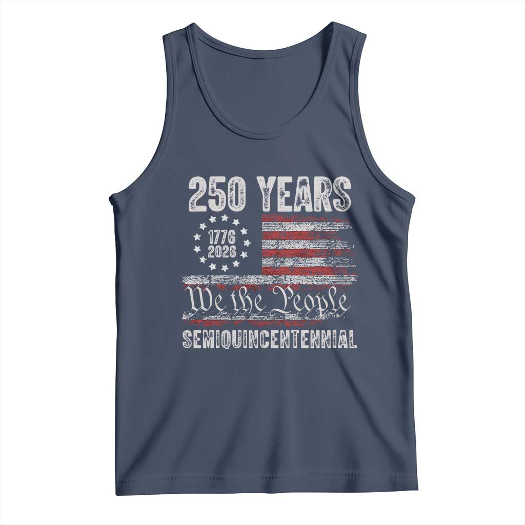 250 Years Semiquincentennial Tank Top 250th America Anniversary Independence Day USA Flag TS11 Navy Print Your Wear