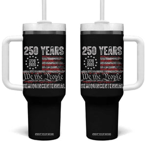 250 Years Semiquincentennial Tumbler With Handle 250th America Anniversary Independence Day USA Flag TS11 One Size: 40 oz Black Print Your Wear