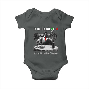 Funny Italian American Mafia Gangster Baby Onesie I Am Not In The Mafia I'm In The Restaurant Business TS11 Dark Heather Print Your Wear