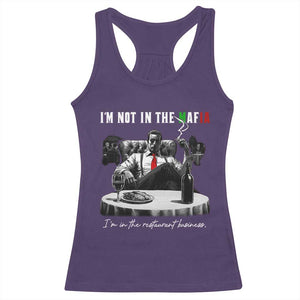 Funny Italian American Mafia Gangster Racerback Tank Top I Am Not In The Mafia I'm In The Restaurant Business TS11 Purple Print Your Wear