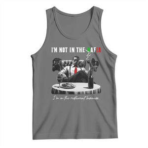 Funny Italian American Mafia Gangster Tank Top I Am Not In The Mafia I'm In The Restaurant Business TS11 Black Heather Print Your Wear