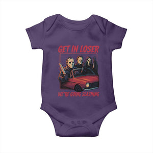 Funny Halloween Horror Slasher Baby Onesie Get In Loser We Are Going Slashing TS11 Purple Print Your Wear