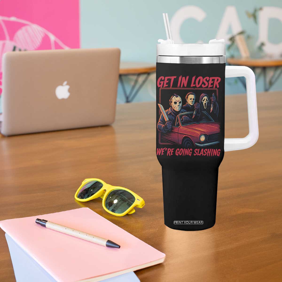 Funny Halloween Horror Slasher Tumbler With Handle Get In Loser We Are Going Slashing TS11 Print Your Wear