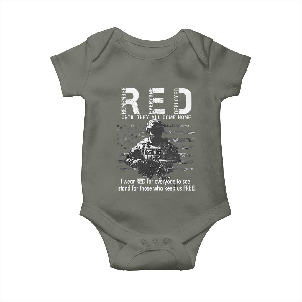 RED Friday Baby Onesie I Wear Red For Everyone To See I Stand For Those Who Keep Us Free Military TS11 Military Green Print Your Wear