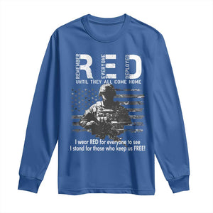RED Friday Long Sleeve Shirt I Wear Red For Everyone To See I Stand For Those Who Keep Us Free Military TS11 Royal Blue Print Your Wear