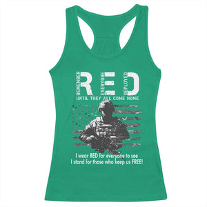 RED Friday Racerback Tank Top I Wear Red For Everyone To See I Stand For Those Who Keep Us Free Military TS11 Irish Green Print Your Wear