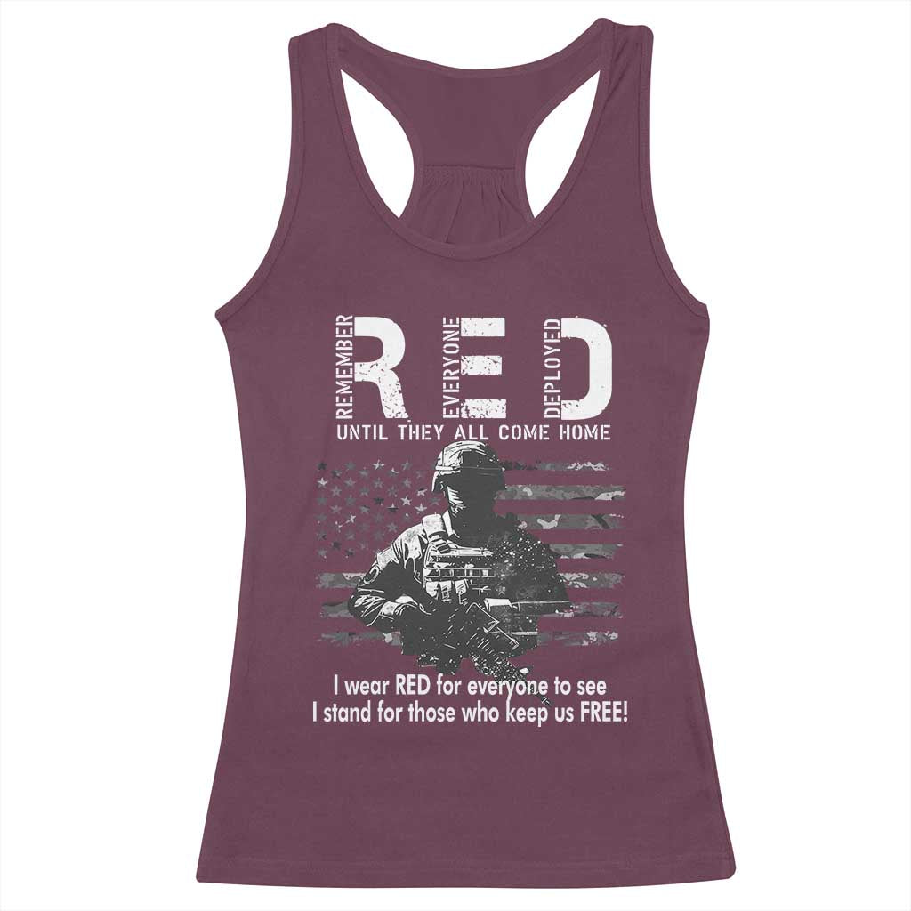 RED Friday Racerback Tank Top I Wear Red For Everyone To See I Stand For Those Who Keep Us Free Military TS11 Maroon Print Your Wear