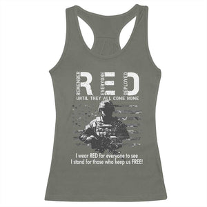 RED Friday Racerback Tank Top I Wear Red For Everyone To See I Stand For Those Who Keep Us Free Military TS11 Military Green Print Your Wear