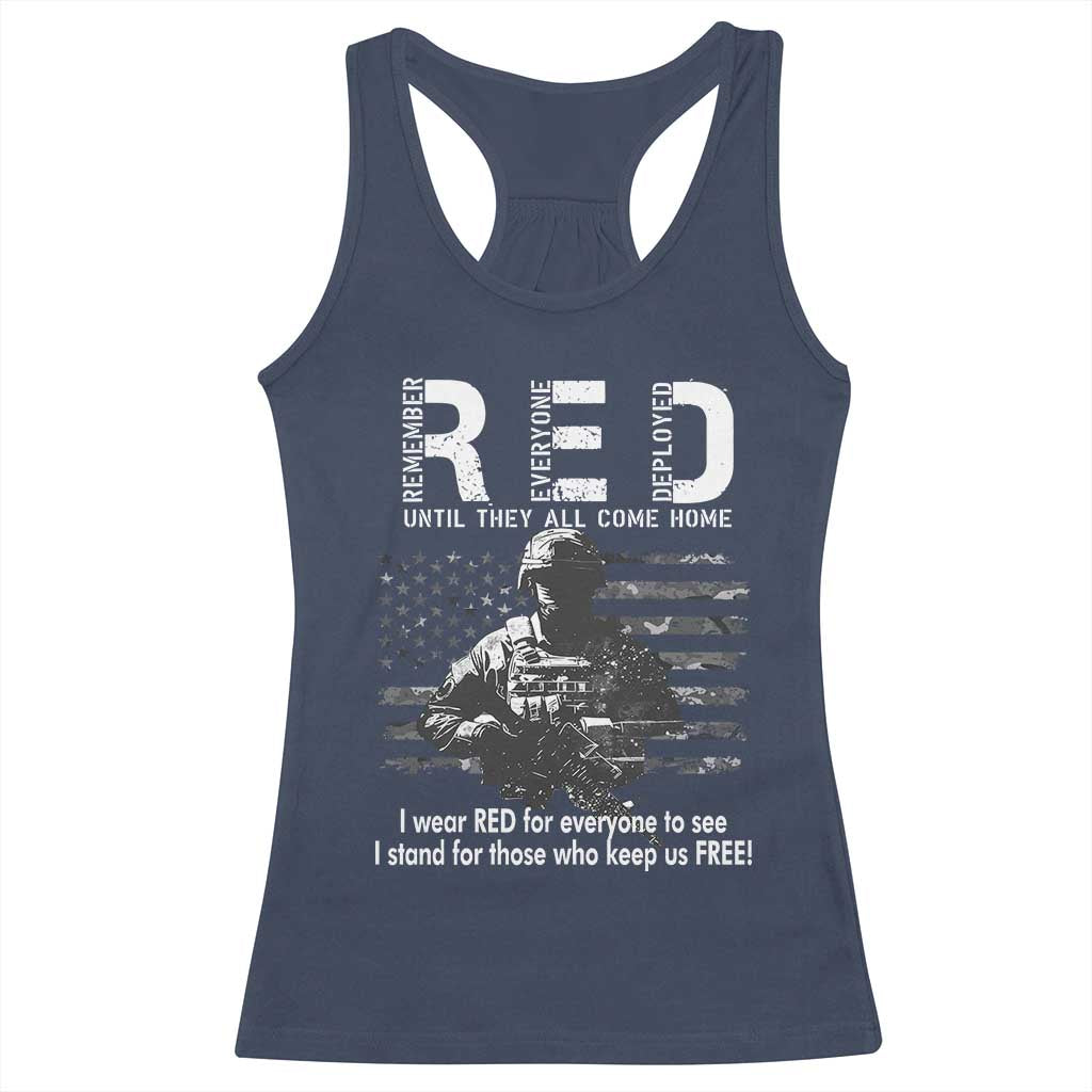 RED Friday Racerback Tank Top I Wear Red For Everyone To See I Stand For Those Who Keep Us Free Military TS11 Navy Print Your Wear