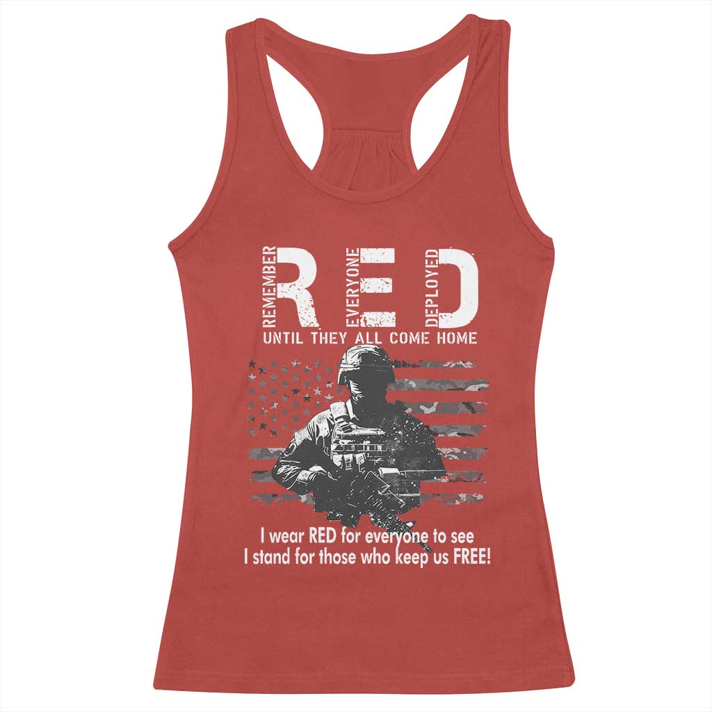 RED Friday Racerback Tank Top I Wear Red For Everyone To See I Stand For Those Who Keep Us Free Military - Print Your Wear