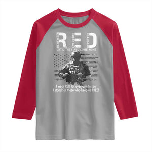 RED Friday Raglan Shirt I Wear Red For Everyone To See I Stand For Those Who Keep Us Free Military TS11 Sport Gray Red Print Your Wear