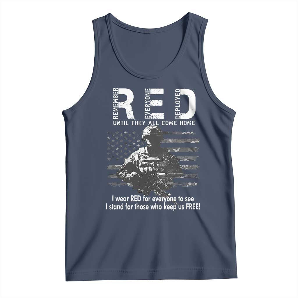 RED Friday Tank Top I Wear Red For Everyone To See I Stand For Those Who Keep Us Free Military TS11 Navy Print Your Wear