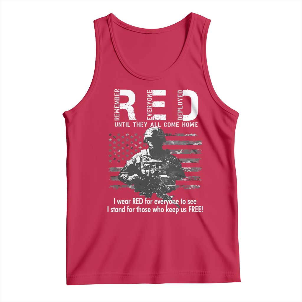 RED Friday Tank Top I Wear Red For Everyone To See I Stand For Those Who Keep Us Free Military TS11 Red Print Your Wear