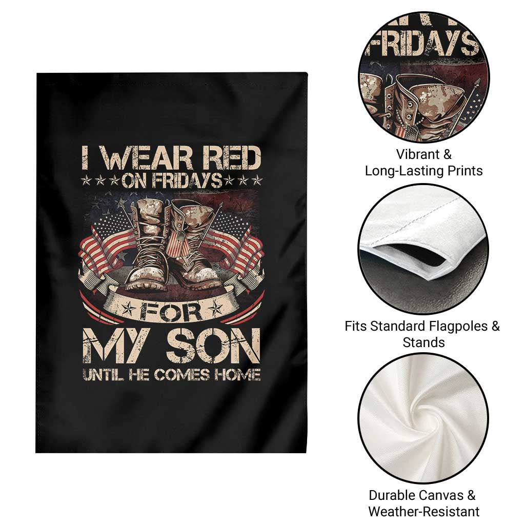 I Wear Red On Fridays For My Son Until He Comes Home Garden Flag Vintage American Flag TS11 Print Your Wear