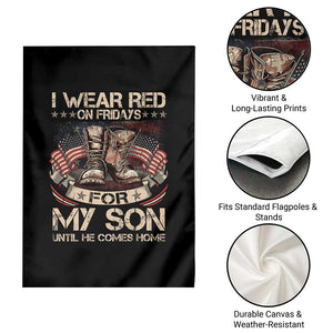 I Wear Red On Fridays For My Son Until He Comes Home Garden Flag Vintage American Flag TS11 Print Your Wear